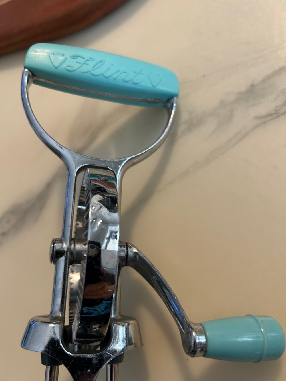 Flint Manual Egg Beater - Aqua Handle